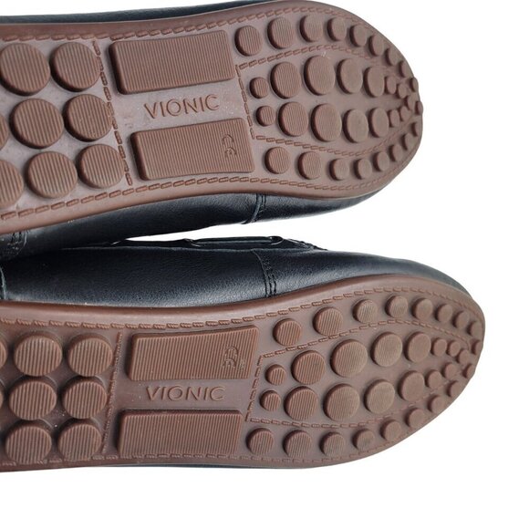 Vionic Women's Honor Virginia Black Leather Loafers, Boat Shoes Size 8 - Picture 9 of 11